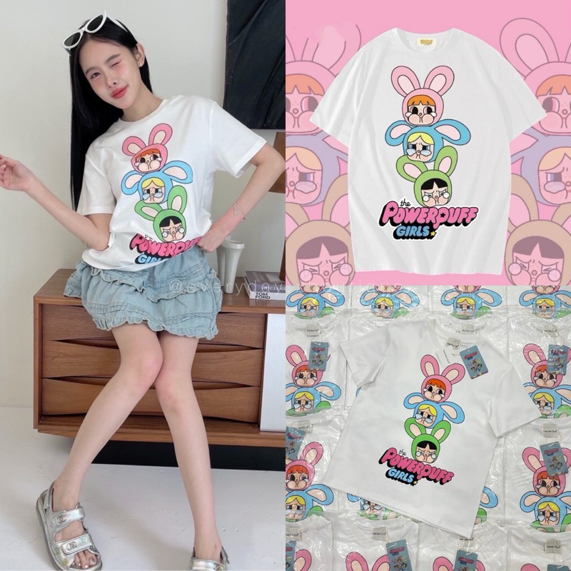 พร้อมส่ง📍PPG x CRYBABY T-shirt🥺🎀🔋🩵(330฿) เสื้อยืดลายพาวเวอร์พัฟเกิร์ล คอลใหม่น่ารักมาก ไม่ต้องรอลุ้น