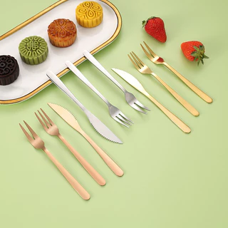 ShopAt.Two[ST-3061] ส้อม มีด ทานขนม เค้ก ส้อมเล็ก สแตนเลส