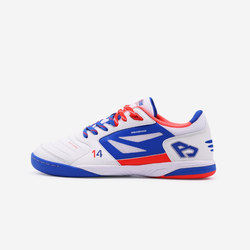 Breaker รุ่น Breaker CM ROAD TO EURO (CM014)  รองเท้าฟุตซอลเบรกเกอร์  สี White Blue Size 38-44