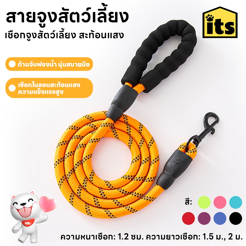 itspet : สายจูงฝึกสุนัข Training leash เชือกยาว 2 เมตร สายจูงหมา เชือกจูงสัตว์เลี้ยง สะท้อนแสง