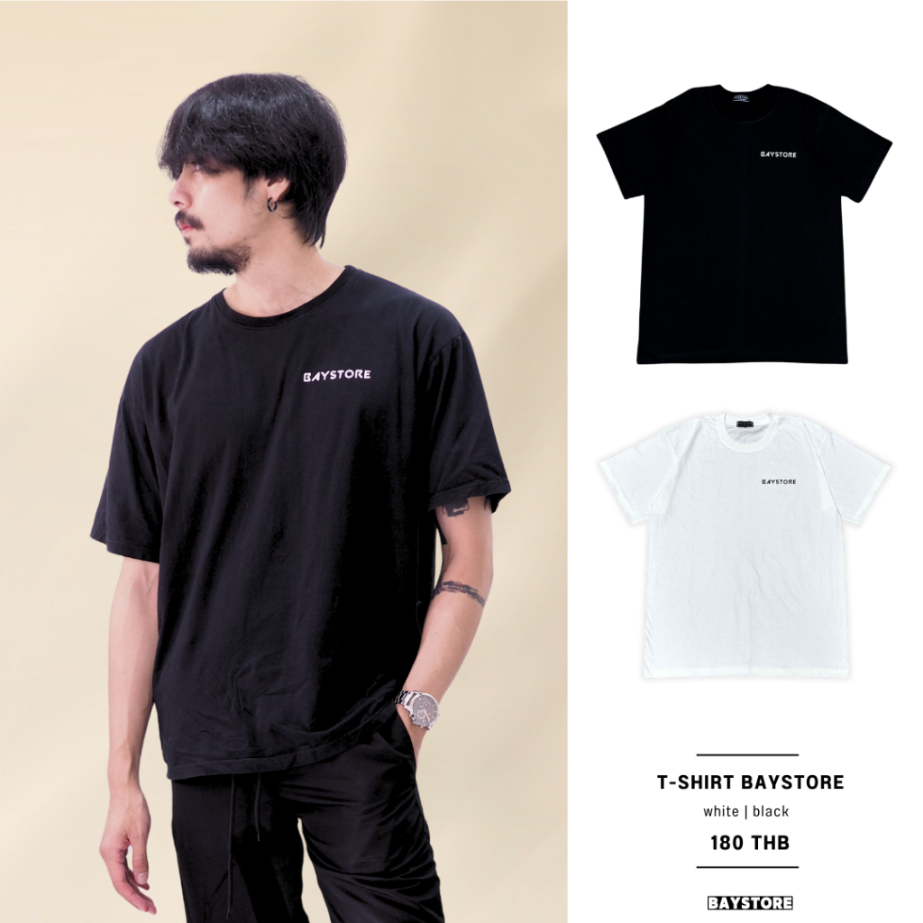 BAYSTORE CLASSIC T-SHIRT เสื้อยืดคอกลมแขนสั้น