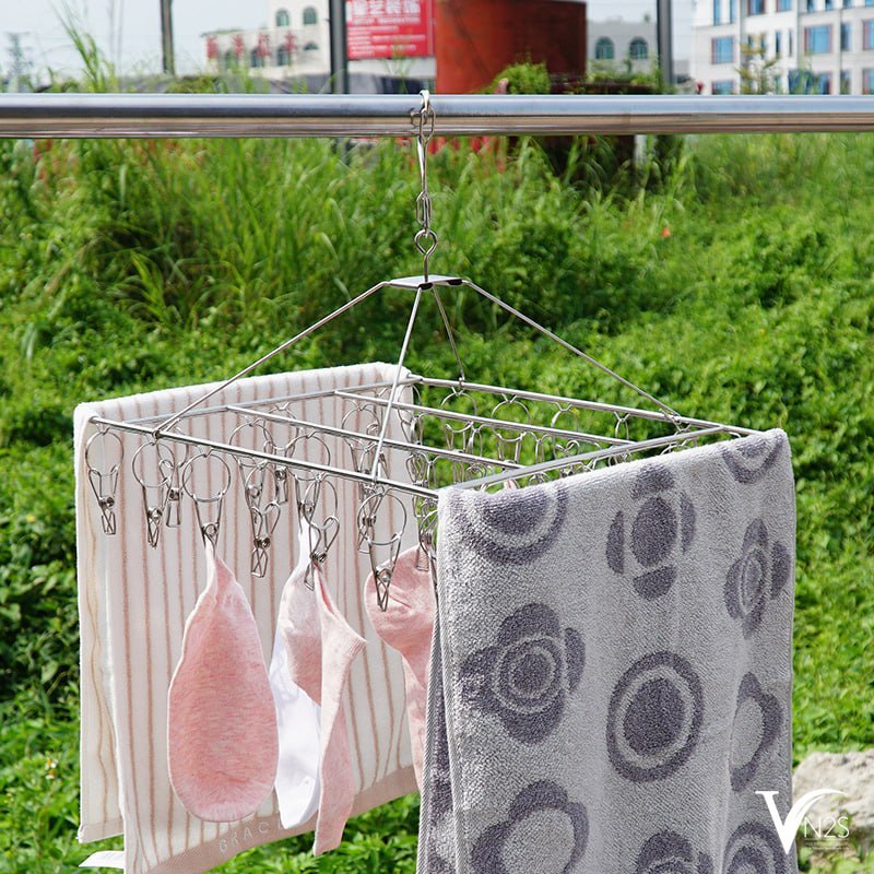 ไม้แขวนพวงหนีบ ผ้าสแตนเลส อเนกประสงค์ ที่หนีบผ้า ตัวหนีบ สแตนเลสอย่างดี ไม่ขึ้นสนิม ไม้แขวนเสื้อ