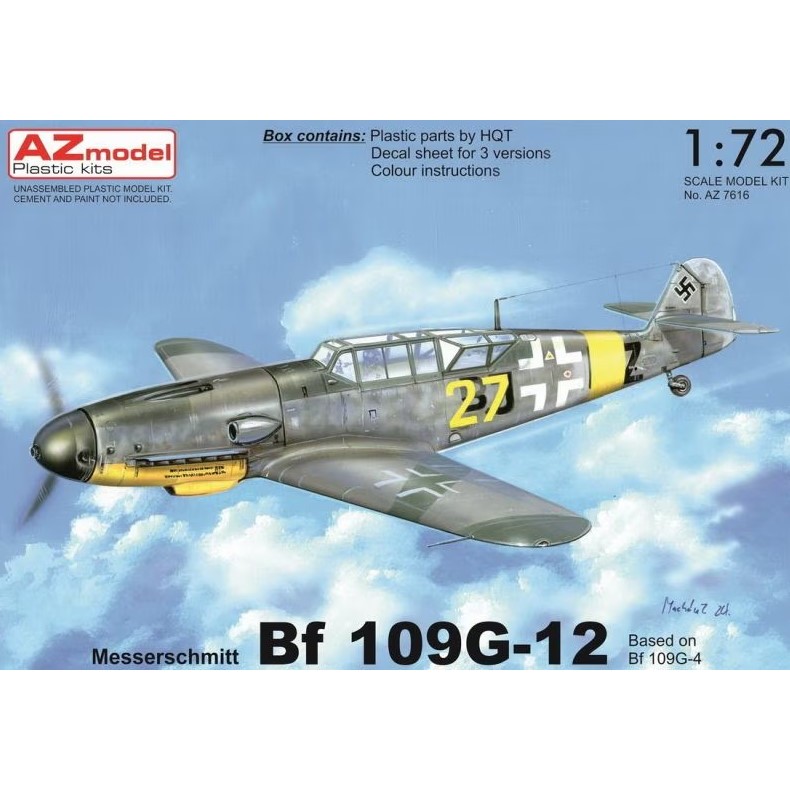 1/72 AZ Model Messerschmitt Bf 109G-12 2 seats Trainer Fighter AZ #7616