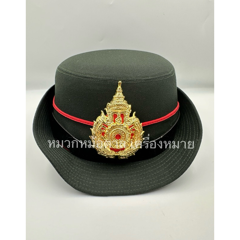 หมวกหม้อตาล ทบ. หญิง สีเขียวขี้ม้า หน้าหมวกโลหะ ประทวน