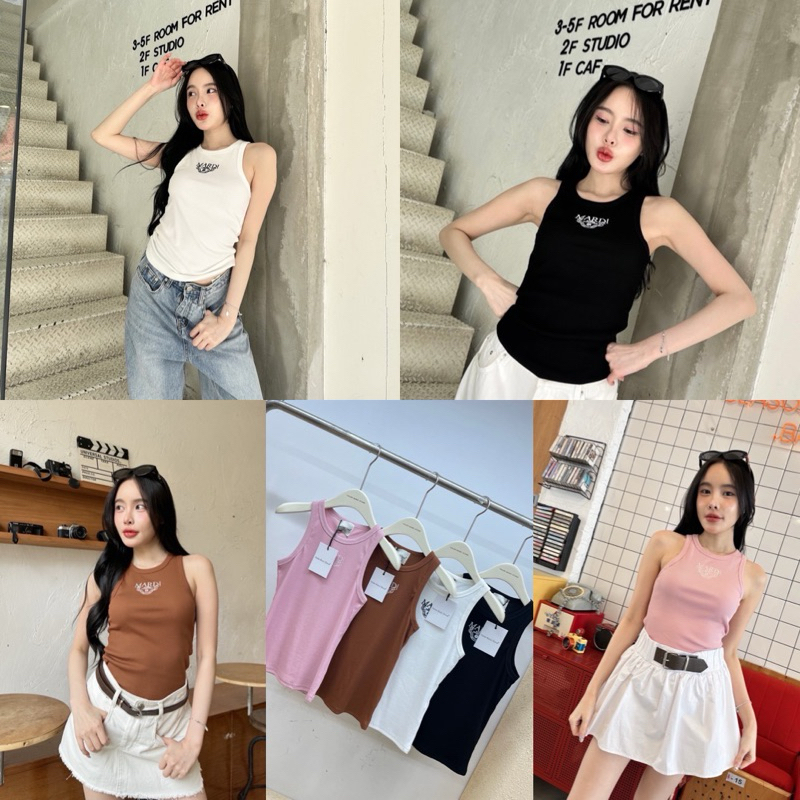 MARDI tank top 🌼 เสื้อกล้ามแขนกุด แบรนด์ดัง ชนช็อป สีสวยขับผิวสุดๆ