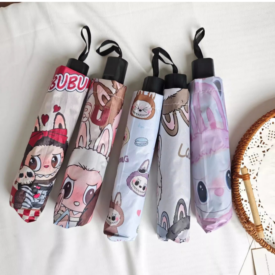 OKUMI_SHOP ร่มลายการ์ตูน กันแดด กันฝน UV พับได้ Umbrella 3ตอน