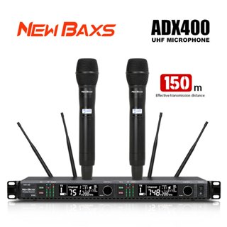 NEW BAXS ไมโครโฟนไร้สาย ADX400 ไมโครโฟนคาราโอเกะ UHF 4 ตัวแบ…
