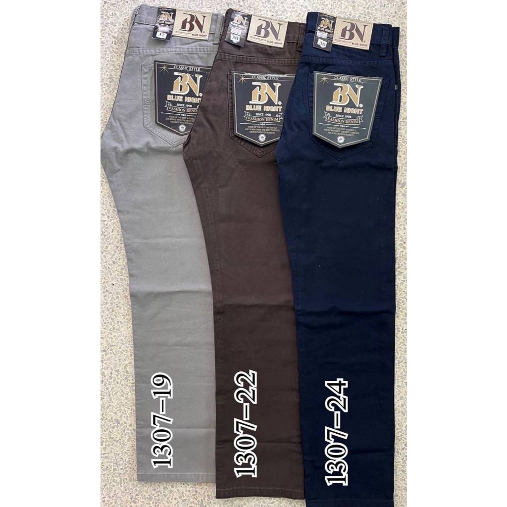 กางเกงขายาวผู้ชาย ผ้าชิโน ไม่ยืด BN 1307 เป้าแบบซิป