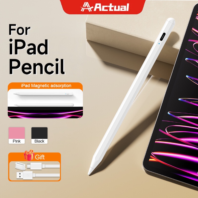 Actual 🇹🇭 ปากกาไอแพด วางมือ+แรเงาได้ ฟังก์ชันแม่เหล็ก pencil ปากกา pen stylus สำหรับ for iPad (2018-2022)