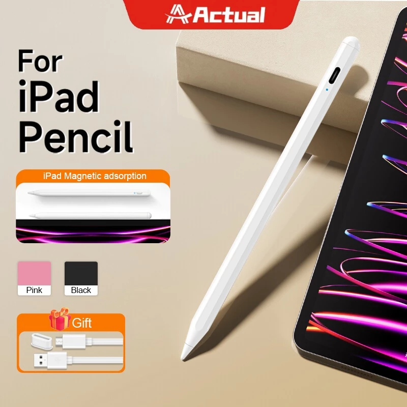 Actual 🇹🇭 ปากกาไอแพด วางมือ+แรเงาได้ ฟังก์ชันแม่เหล็ก pencil ปากกา pen stylus สำหรับ for iPad (2018-2022)