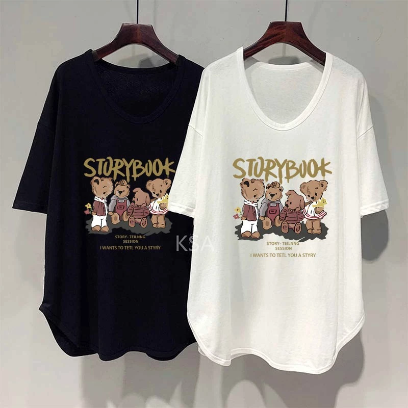 เสื้อยืดสาวอวบอ้วนไซส์ใหญ่ oversize เสื้อผ้าแฟชั่นฤดูร้อนมาใหม่ เสื้อโอเวอร์ไซส์สไตล์ผู้หญิง ลําลองทรงหลวมสไตล์เกาหลี thumbnail 4