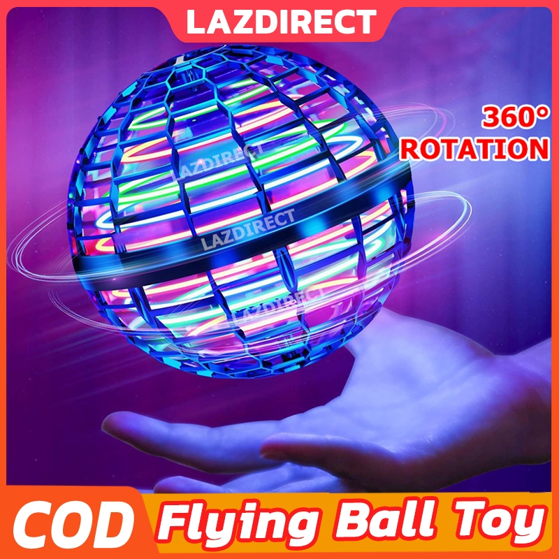 Flying Ball Toys ลูกบอลบินวิเศษ โยนมันออกไปแล้วบินกลับ ของเล่นโดรน พร้อมไฟ RGB หมุนได้ 360° ลอยตัว ของขวัญคริสต์มาส