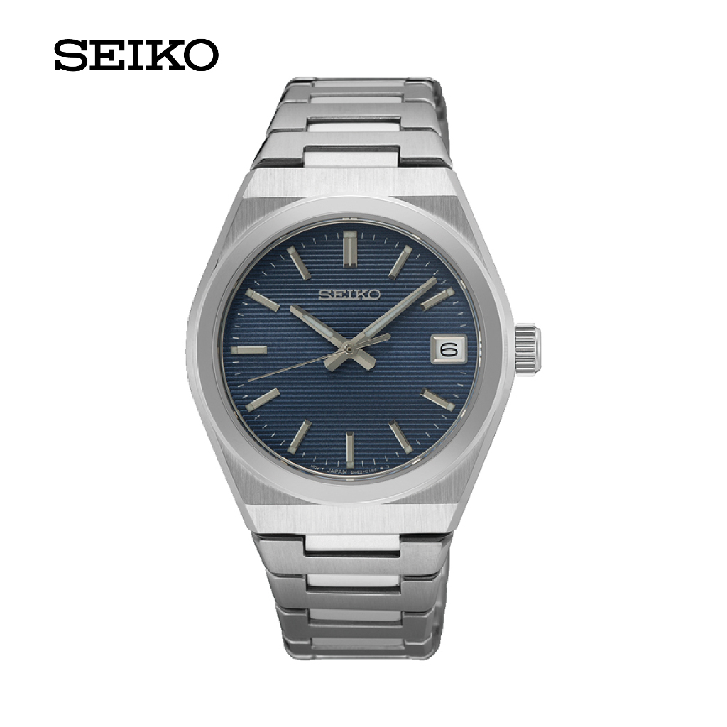SEIKO Quartz นาฬิกาข้อมือ (ไซโก) รุ่น SUR575P ขนาด 34 mm สีเนวี่