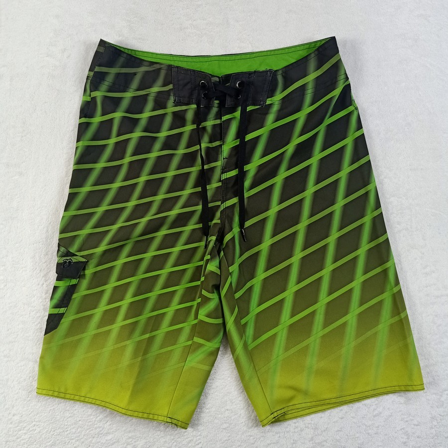 กางเกงชายหาด HANG TEN Mens Board Shorts Swim Trunks Green W30