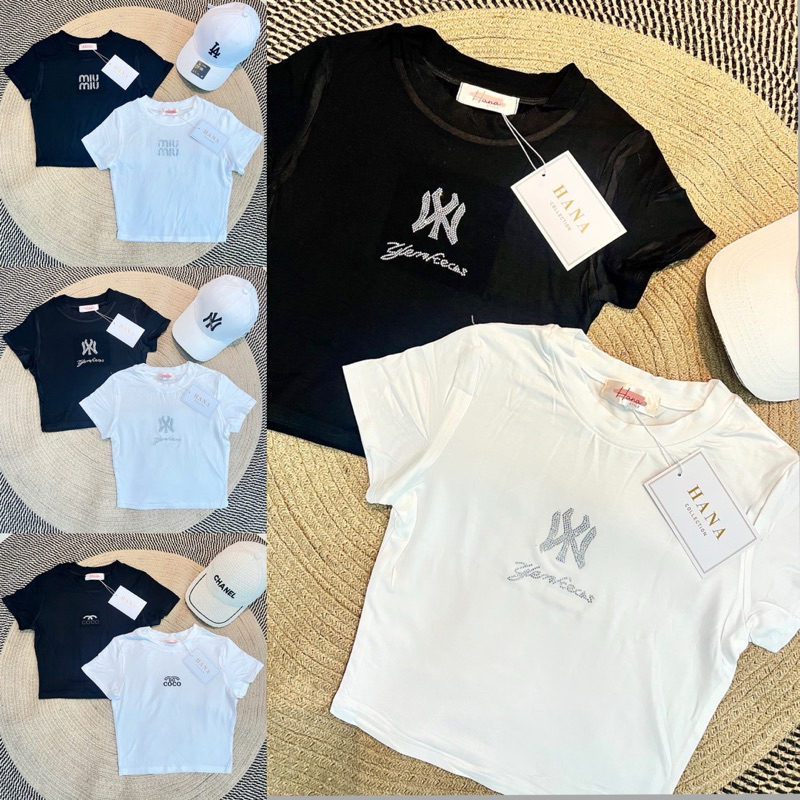 newใหม่ล่าสุด เสื้อครอปรีดแขนสั้นเพรช ผ้าเรยอนงานจริงสวยดูเเพงมาก ขายดีไม่ซ้ำใคร