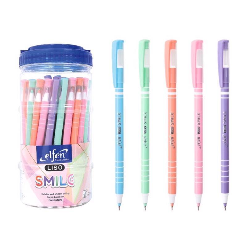ปากกา​ elfen​ LISO​ SMILE หมึกสีน้ำเงิน​ 0.5​ มม.​ (1x50​ ด้าม)​ รูปที่ 2