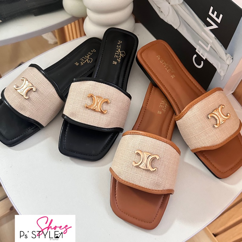 (11)รองเท้าแตะ CC อะไหล่ทอง 2 สี พร้อมส่ง 36-45