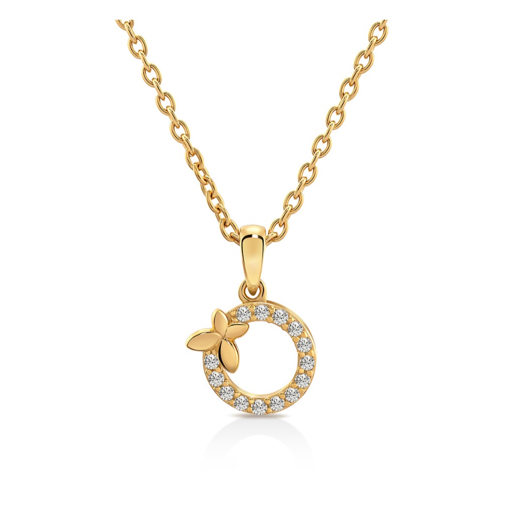 Jewellista จี้พร้อมสร้อยคอ Ellis เงินแท้ 925 ประดับพลอย Zirconia