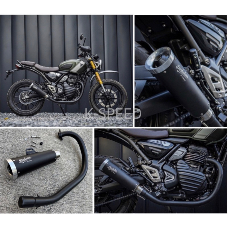 ท่อแต่ง Diabolus คอดำ Full System for Triumph Speed400 SX01