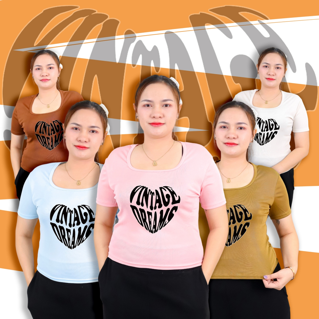 เสื้อยืดสาวอวบ เสื้อคอเหลี่ยม แขนสั้น สกรีนลายหัวใจ ทรงเข้ารูป ผ้าร่องเล็ก 212-2XL+img-46#