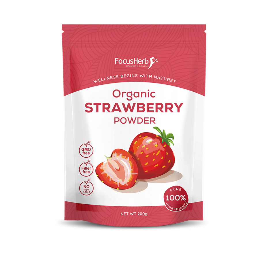 ผงสตรอเบอร์รี่ออร์แกนิก 200g（Organic Strawberry Powder） วัตถุดิบ 100%