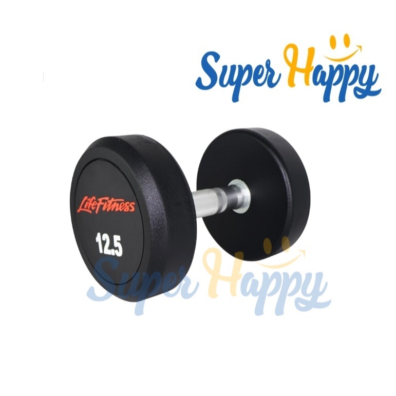 ดัมเบลหัวกลมหุ้มยาง 12.5 kg  (ราคาต่อ 1 ข้าง) Life fitness dumbbell