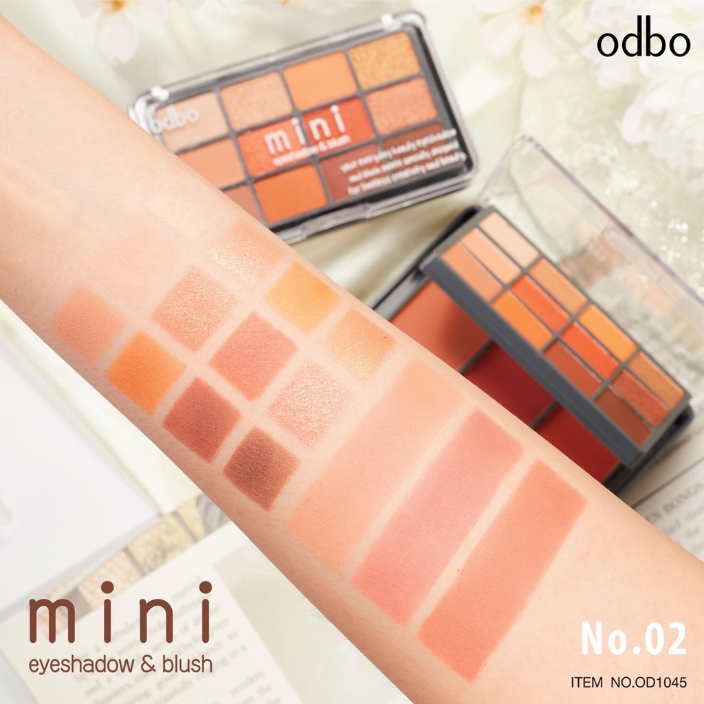 OD1045 Odbo Mini Eyeshadow & Blush โอดีบีโอ มินิ อายแชโดว์ แอนด์ บลัช ชุดทาตา 2 ชั้น - รูปที่ 2