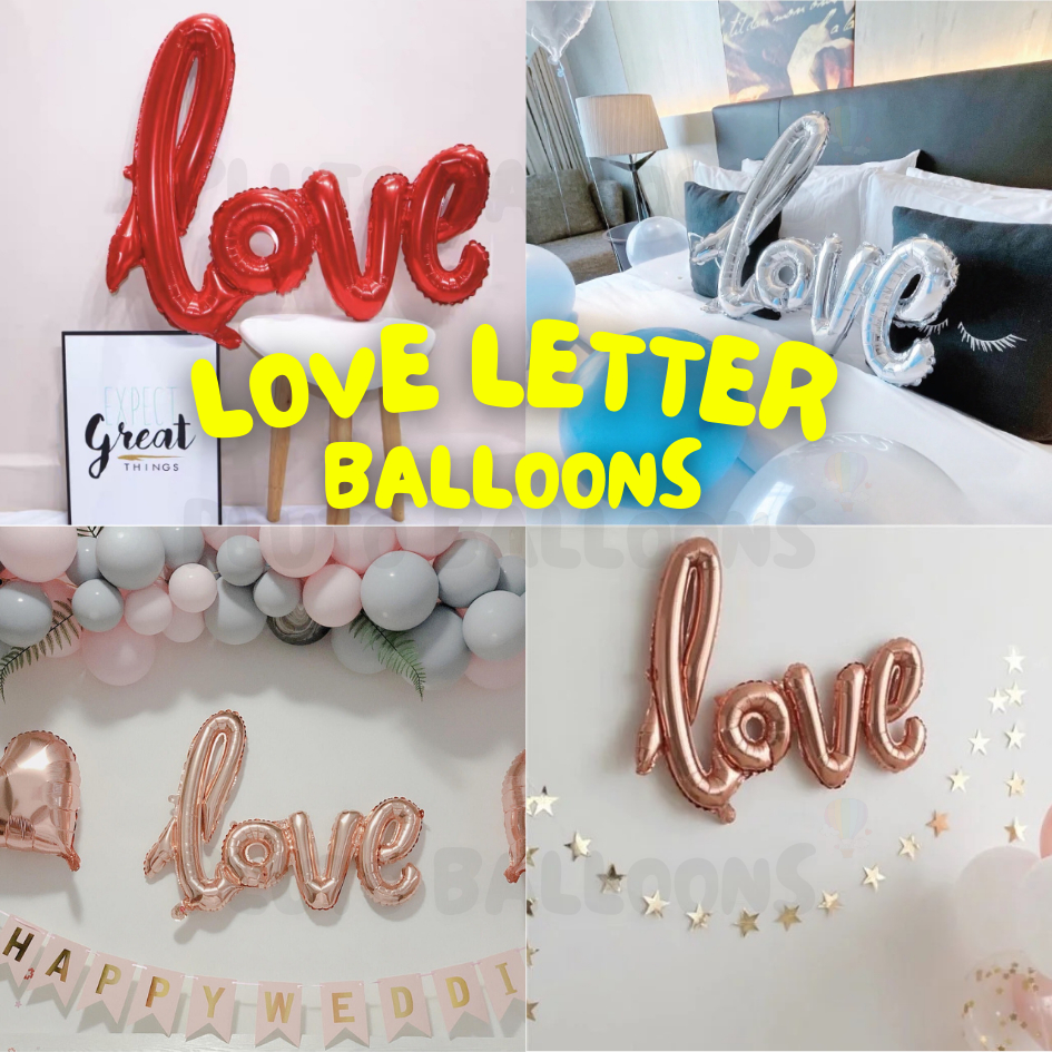 [ร้านไทย] - 🎈 ลูกโป่งฟอยล์ LOVE ขนาดใหญ่ สีแดง เทาเงิน โรสโกลด์ 🎈