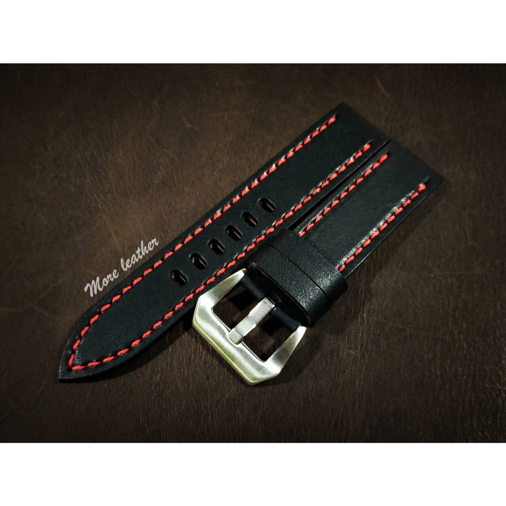 More Leather สายนาฬิกาหนังแท้ 100% สายนาฬิกาแฮนด์เมดสไตล์วินเทจ แถมฟรีสปริง1คู่ มีขนาดตั้งแต่16mmขึ้นไป