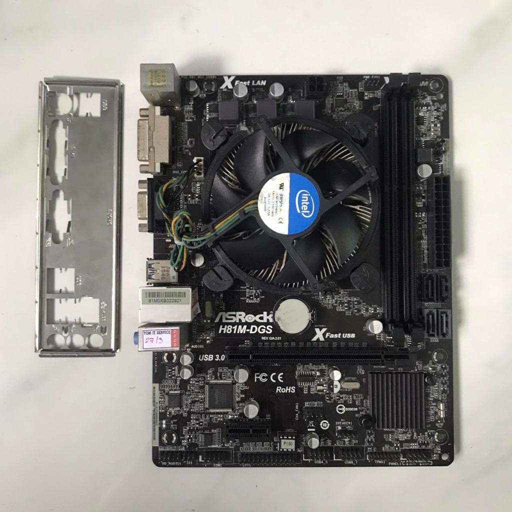 i5-4460 +เมนบอร์ด(1150) AsRock H81M-DGS +ฝาหลัง+ ซิ้งค์พัดลม.. ใช้งานปกติทุกอย่าง เทสให้แล้ว