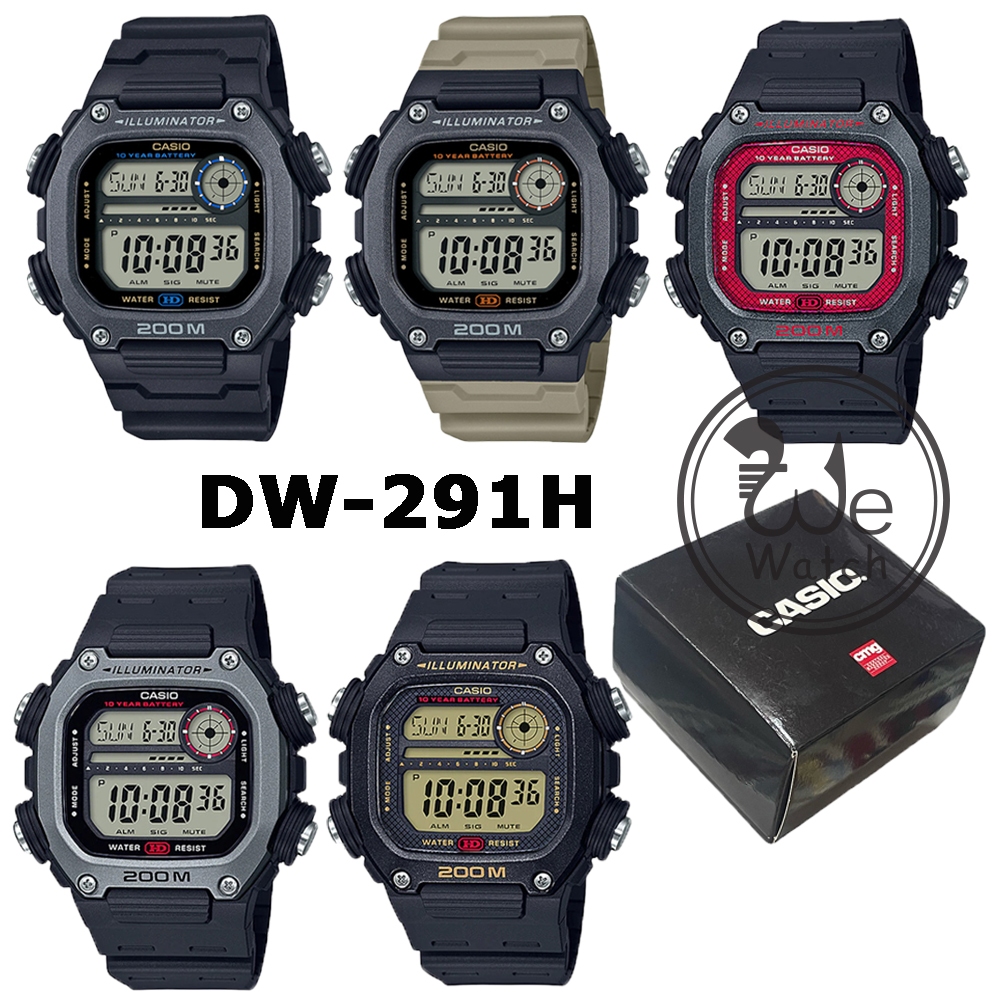 !!ประกัน1ปีและกล่อง CMG!! CASIO รุ่น DW-291H นาฬิกา DIGITAL นาฬิกาข้อมือชาย สายเรซิ่น DW-291 DW291
