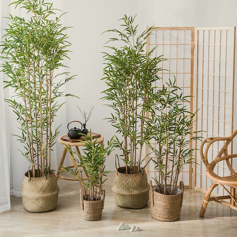 ต้นไผ่ทองปลอม Artificial Bamboo Trees ไม้ประดิษฐ์ ไม้มงคล Simulated Bamboo Plants ของตกแต่งบ้าน Arti