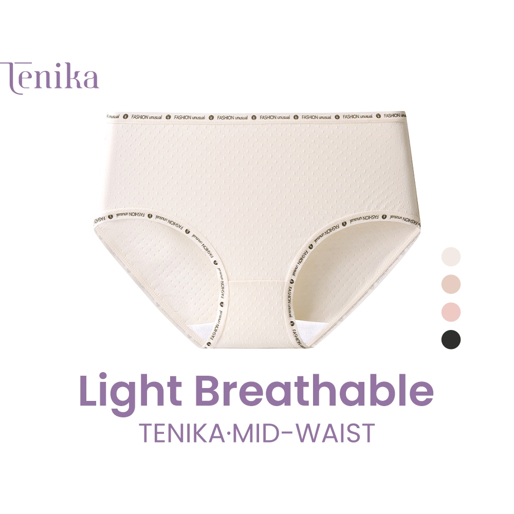 TENIKA กางเกงในผู้หญิงมีขอบ ผ้าฝ้าย เนื้อผ้านุ่มเย็น ใส่สบาย ระบายอากาศได้ดี ป้องกันแบคทีเรีย