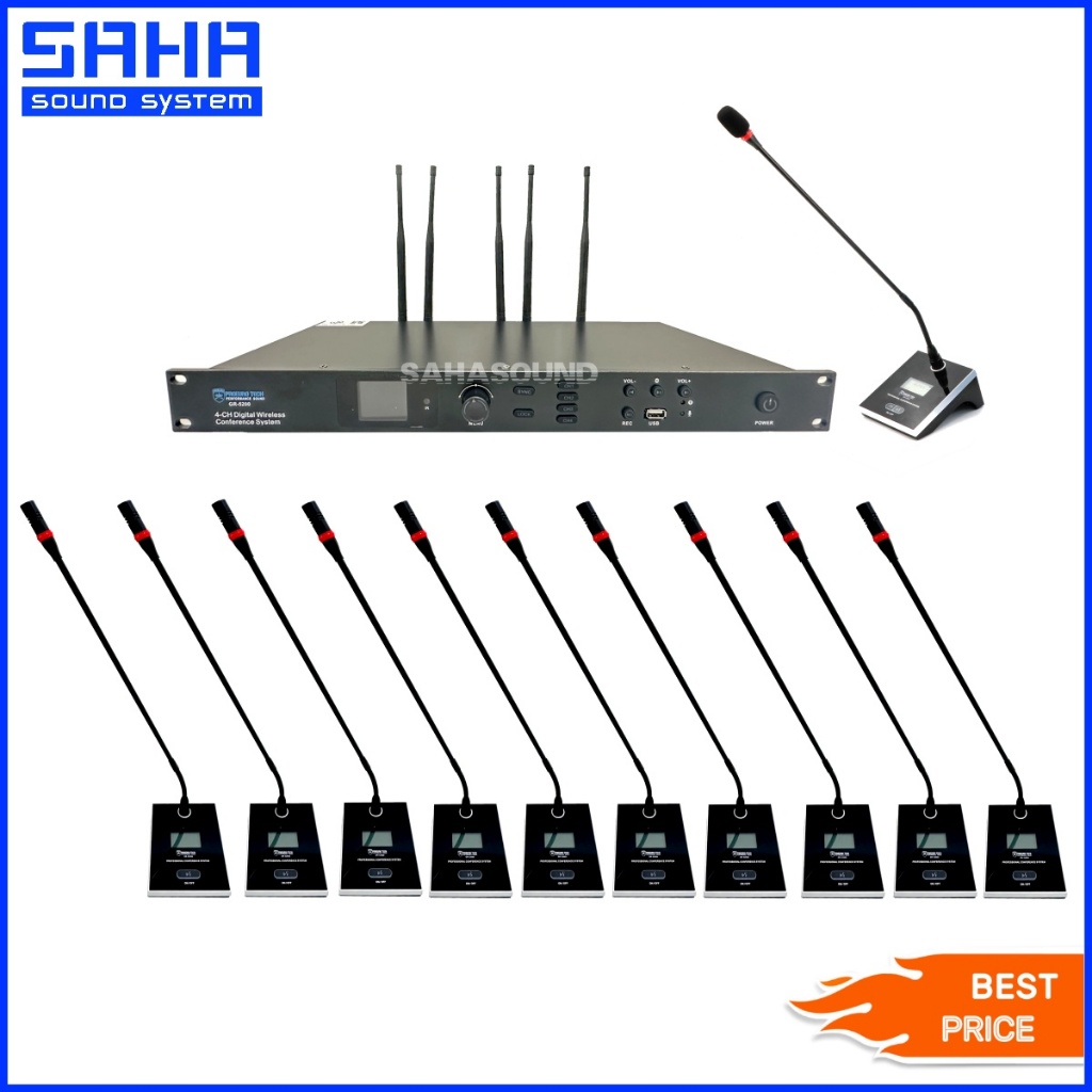 PRO EURTECH GR-5200 GR-5200C / GR-5200D เครื่องควบคุมชุดประชุมไร้สาย ไมค์ประชุมไร้สาย (UHF) sahasoun