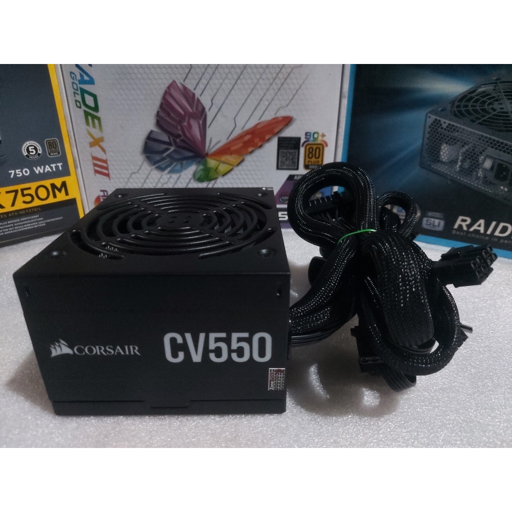 PSU ประกัน 3เดือน Corsair CV550 550w 80+Bronze มือ2 สายแพรดำ / power supply / พาวเวอร์ซัพพลาย