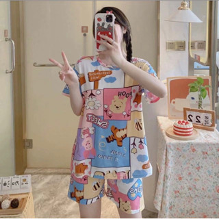 ชุดนอนผู้หญิงขาสั้น ชุดนอนผู้หญิงน่ารักๆ ชุดนอนแขนสั้น ชุดนอ…