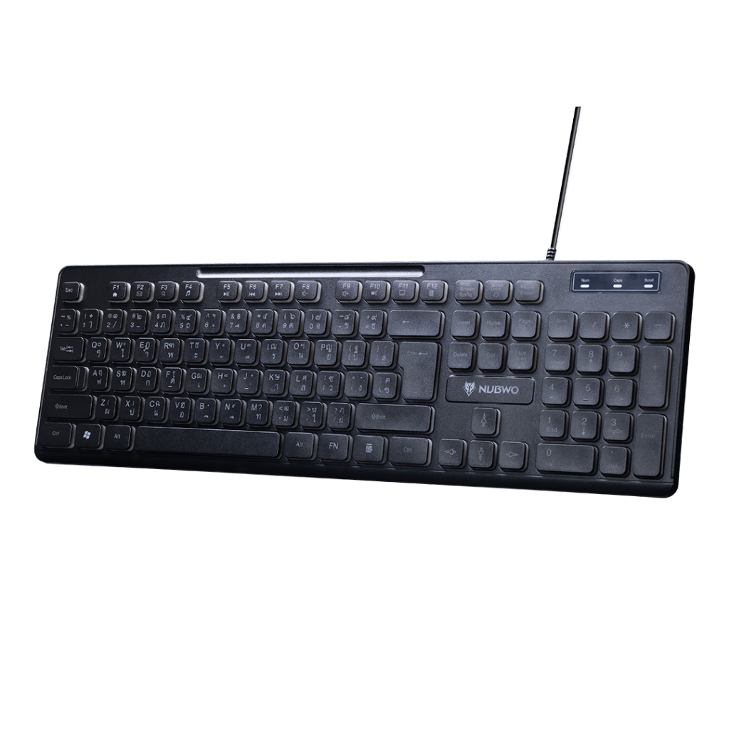 NUBWO NK-49 คีย์บอร์ดแบบสาย ไฟทะลุทุกตัวอักษร รับประกัน1ปี (เก็บกล่อง)
