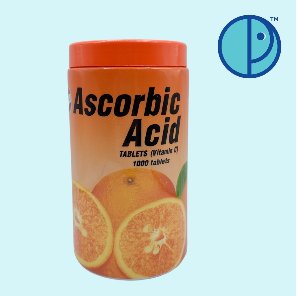 Ascorbic Acid Vitamin C 1000 Tablets พาตาร์ วิตามินซี 1000 เม็ด รสส้ม ขนาด 1000 เม็ด