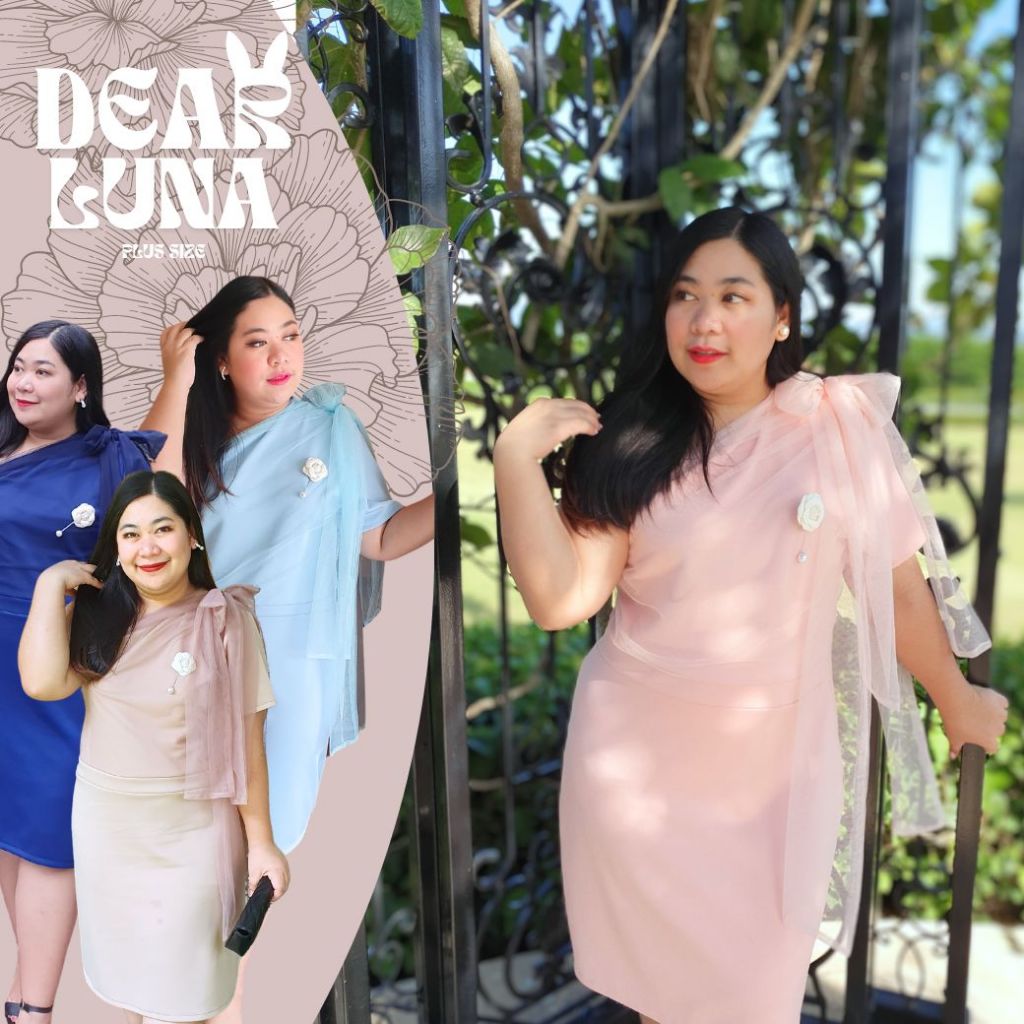 Praewday | ชุดออกงาน ชุดราตรีสาวอ้วน ชุดเพื่อนเจ้าสาว สาวอวบอ้วนไซส์ใหญ่ Plussize | G03 CARNATION DR