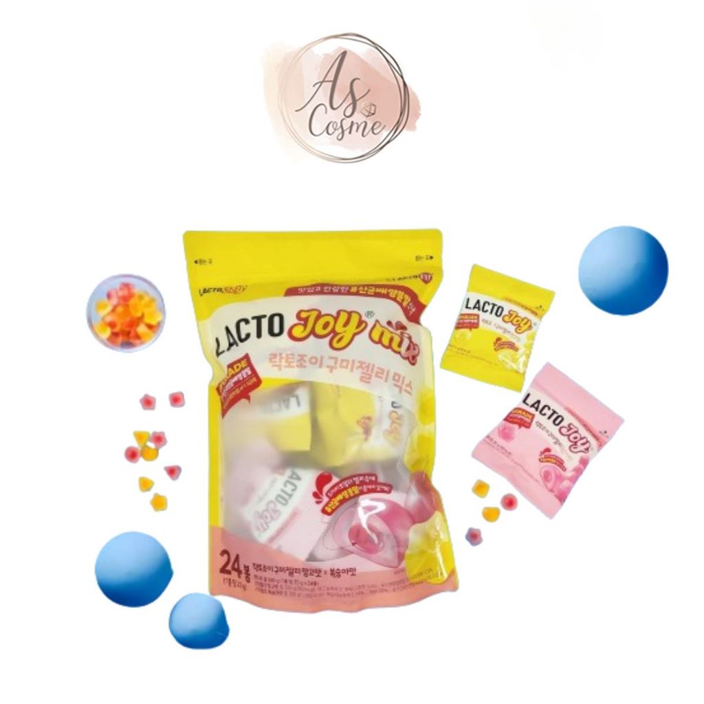 (💗แท้ / พร้อมส่ง💗) Lacto-Joy Mix by Lacto fit Gummy Jelly [ ถุงใหญ่ 24ซองx25g ]