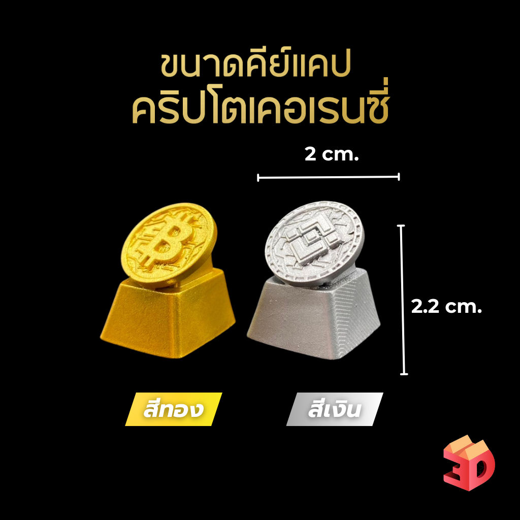 คีย์แคปคริปโทเคอร์เรนซี (Cryptocurrency Keycap) Bitcoin Cardno Dogecoin Ethereum Binance Logo