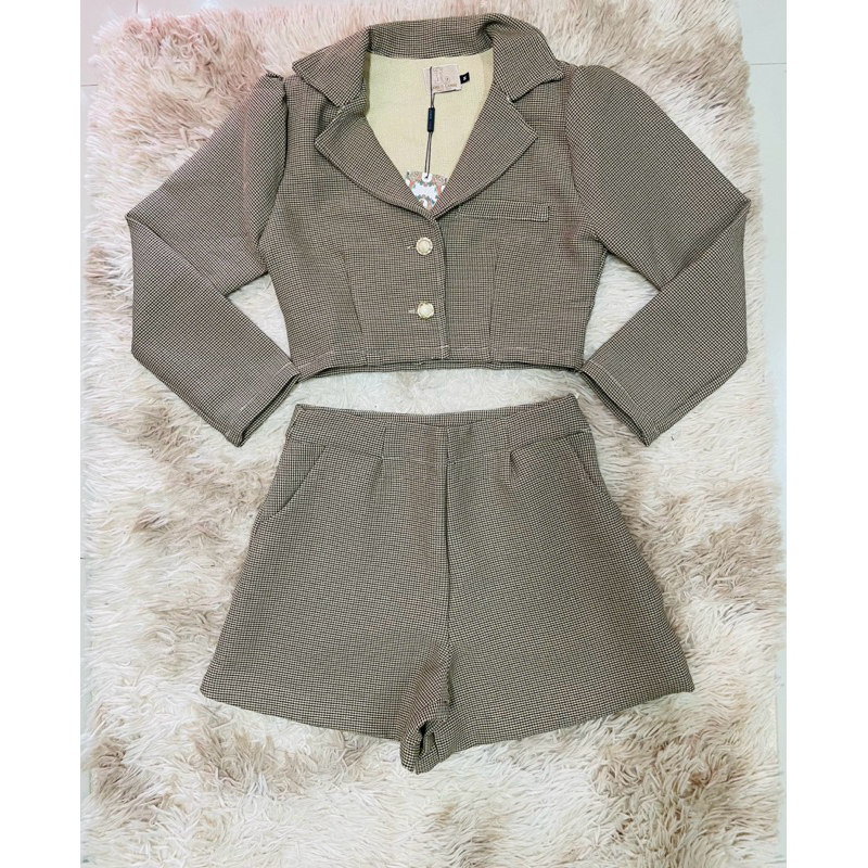 เซ็ทเสื้อ+กางเกง สีน้ำตาลป้ายlamer lamai