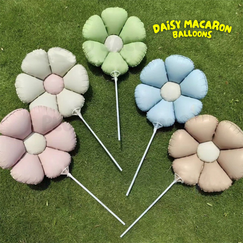 [ร้านไทย] –  ️ ลูกโป่งฟอยล์เดซี่ สีมาการอง [5 สี]  มี 2 ขนาด M และ L  ️ ราคา ถูกที่สุด ดีลบีเคเค แกลเลอรีภาพที่ 3