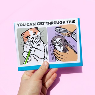 การ์ดให้กำลังใจ You Can Get Through This การ์ดสู้ๆ ลายแมว กา…