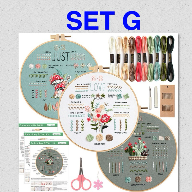 สอนฟรี Embroidery Set for Beginner ชุดปักสำหรับมือใหม่ พื้นฐานการปักDIY มีคำแนะนำภาษาไทย ส่งจากไทย