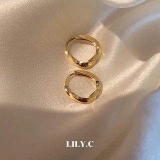 ✅พร้อมส่ง🔥 LILY.C ต่างหูห่วงแบบเกลียวเงิน S925 สไตล์มินิมอล