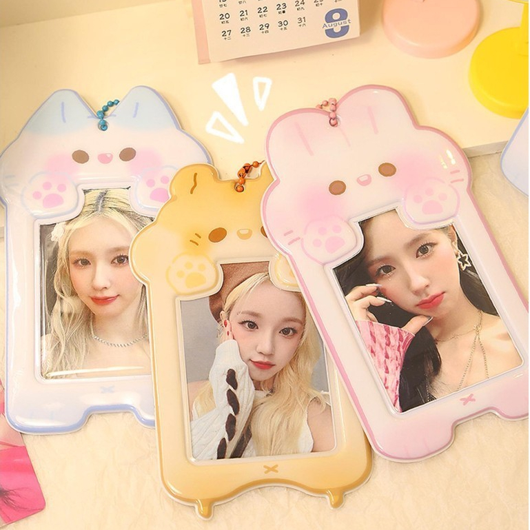 [ร้านไทย ] พร้อมส่ง เฟรมการ์ด PVC muxin แถมฟรี โซ่ไข่ปลา ใส่การ์ดบั้ม โพลารอยด์ 3นิ้ว card holder