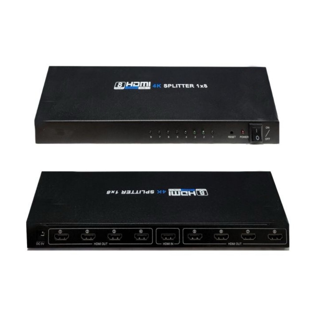 HDMI Splitter in 1 out 8 กล่องแปลงสัญญาณภาพ กล่องแยกสัญญาณภาพ สำหรับแยกจอ