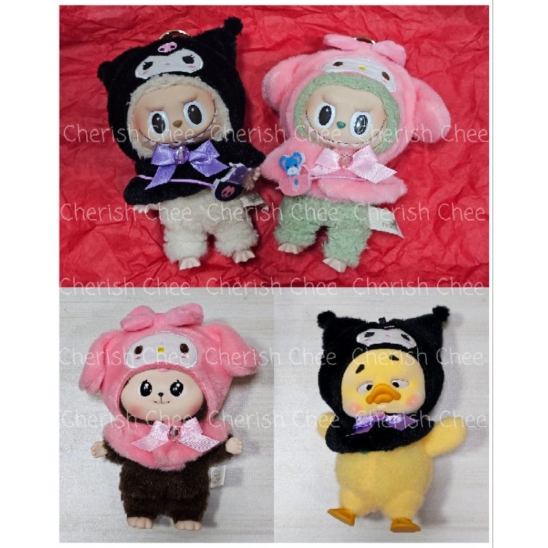 [พร้อมส่งจากไทย] ลาบูบู้ใส่ดี ไม่แน่นหัว Labubu ชุดคลุม ชุดฮู้ด ซานริโอ้ sanrio เสื้อตุ๊กตา 10 cm
