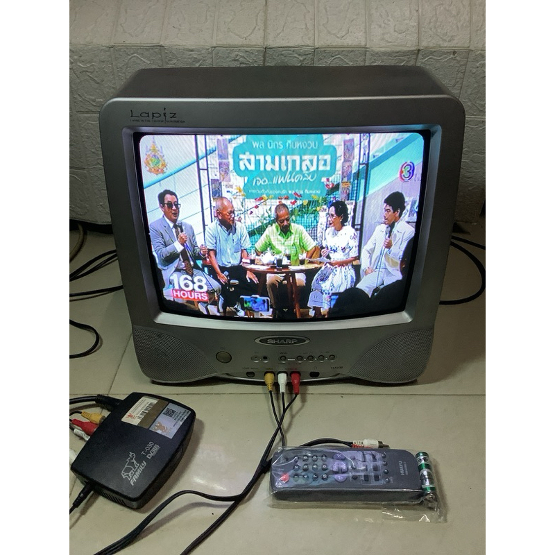 🚨จัดส่งกรุงเทพและปริมณฑล อุปกรณ์มีปัญหาเปิดไปสักพัก จอดับเอง จอแก้ว Tv Color Sharp Model: (ชร์าป) 14